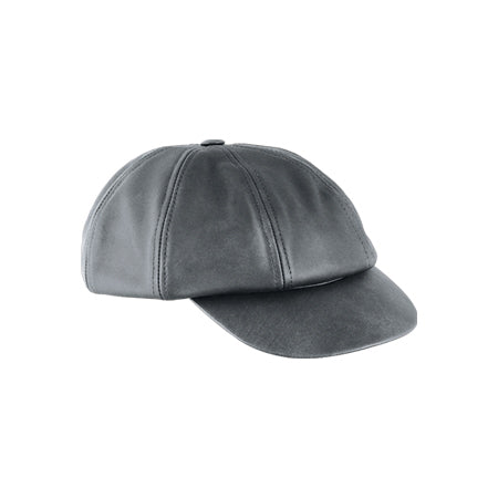 Slate-grey eight-panel newsboy cap with short peak and top button Main image
