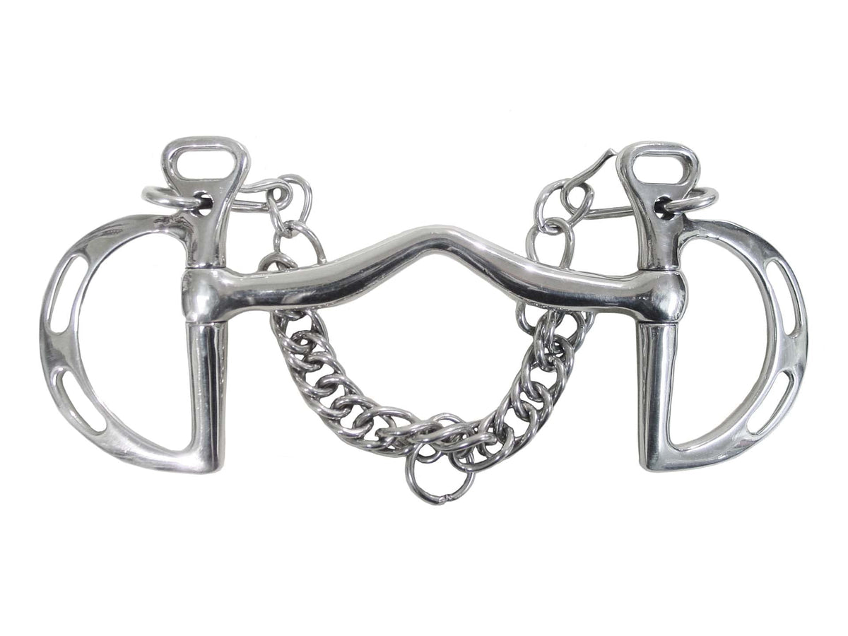 Polished kimblewick with low port and large slotted cheeks